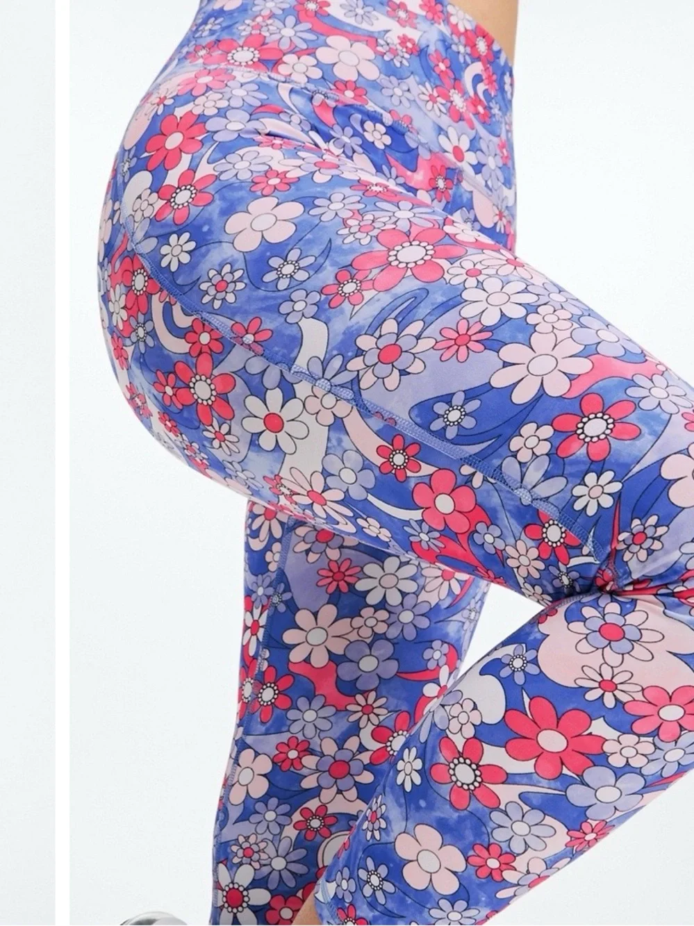 Fabletics Ultra High Waisted Pure Luxe Floral Print 7/8th Length Leggings SZ LG